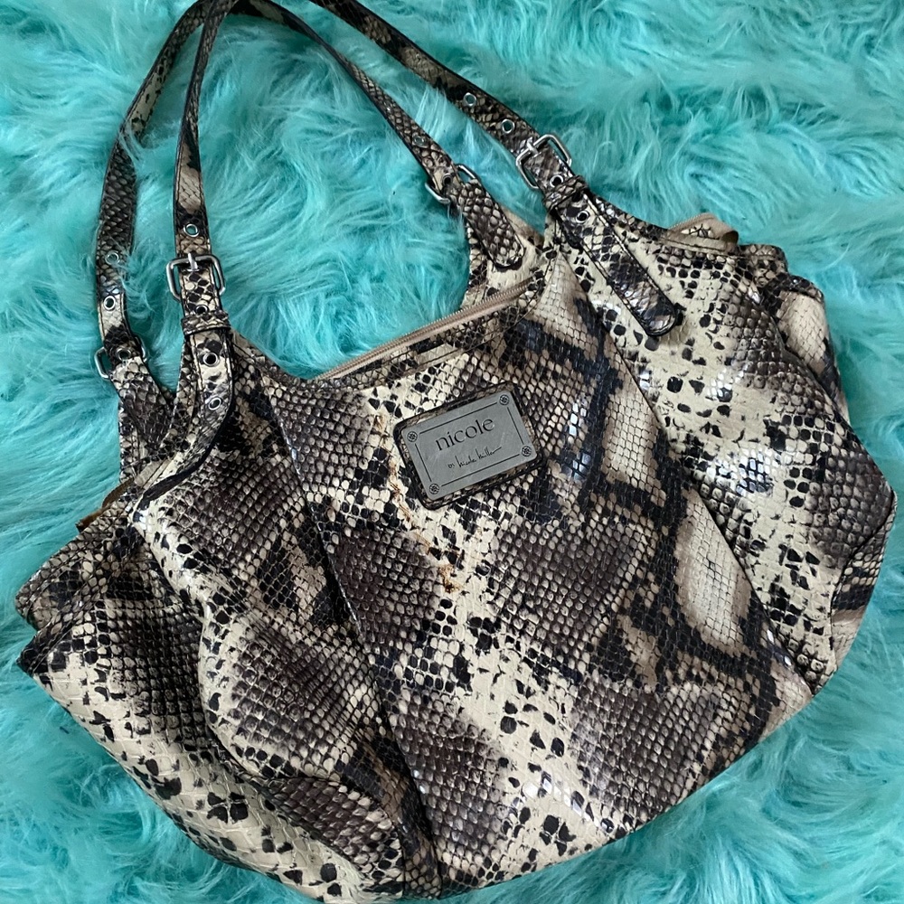 Nicole Lee snake print leather bag